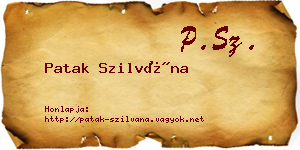 Patak Szilvána névjegykártya
